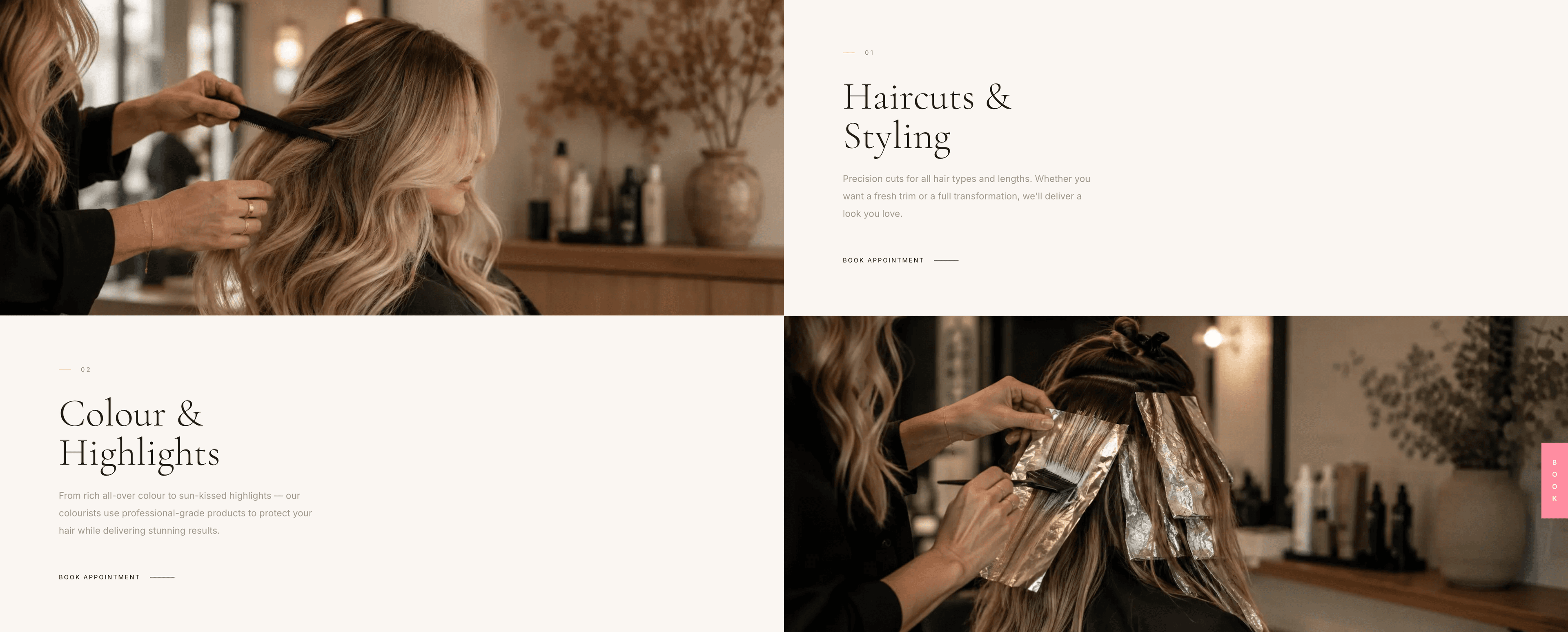 Collingwood Hair Company — Every service, clearly presented.