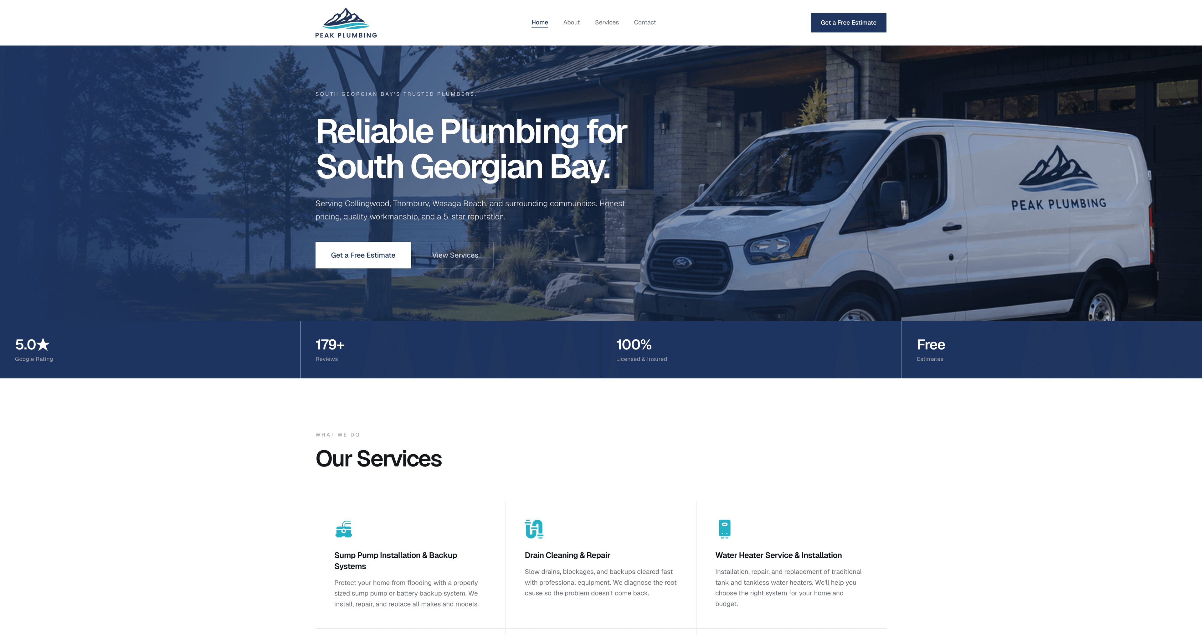 Peak Plumbing — The opening impression.