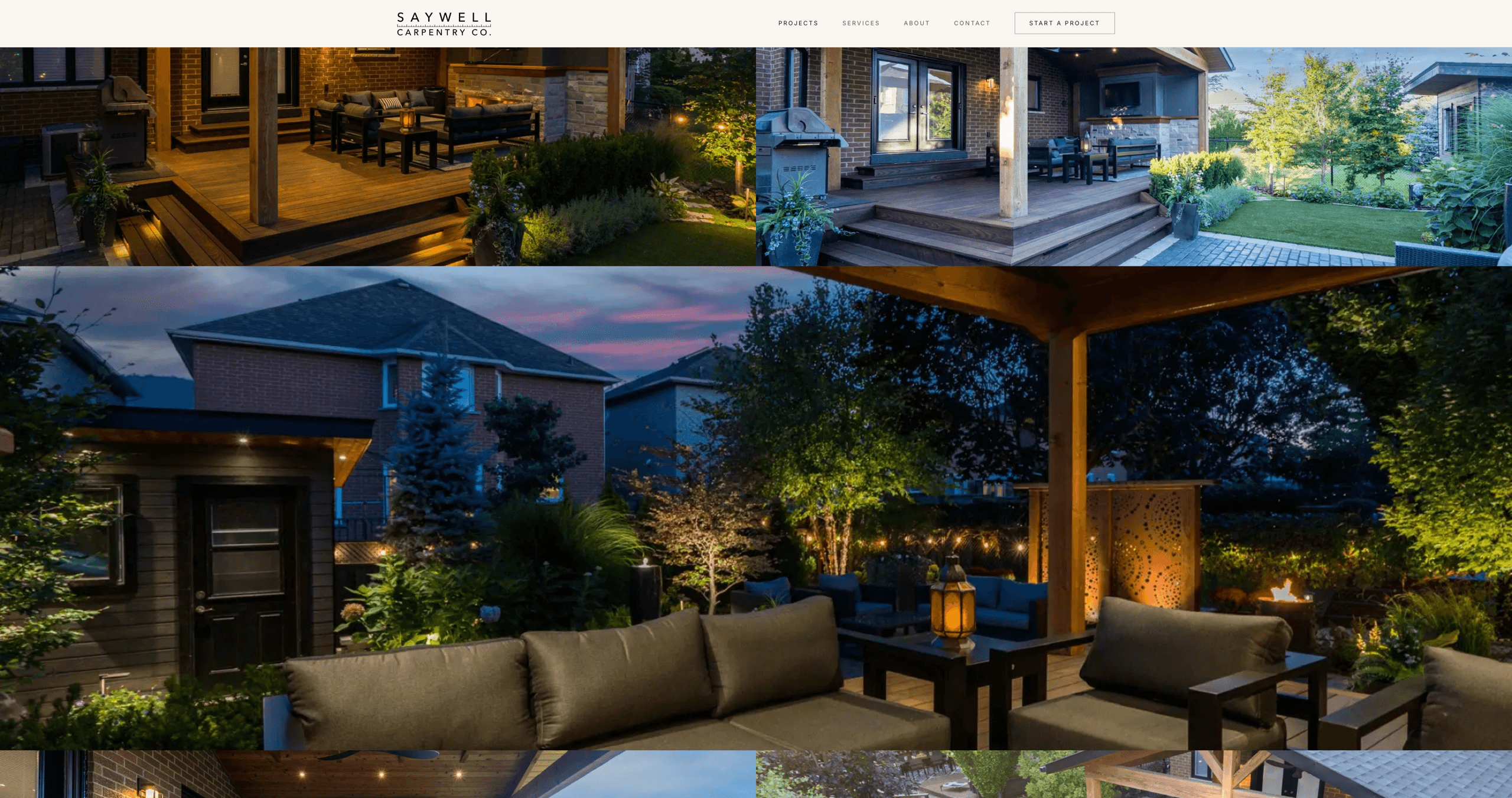 Saywell Carpentry Co. — Photography at full width.
