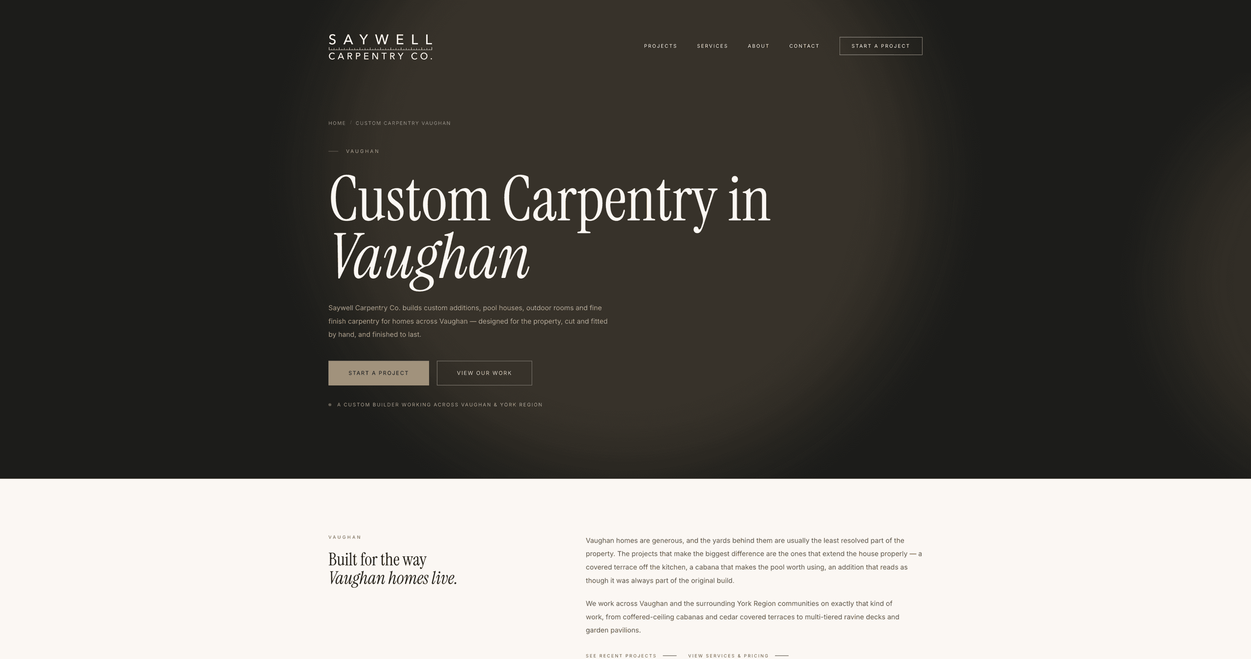 Saywell Carpentry Co. — Built to be found in the right towns.