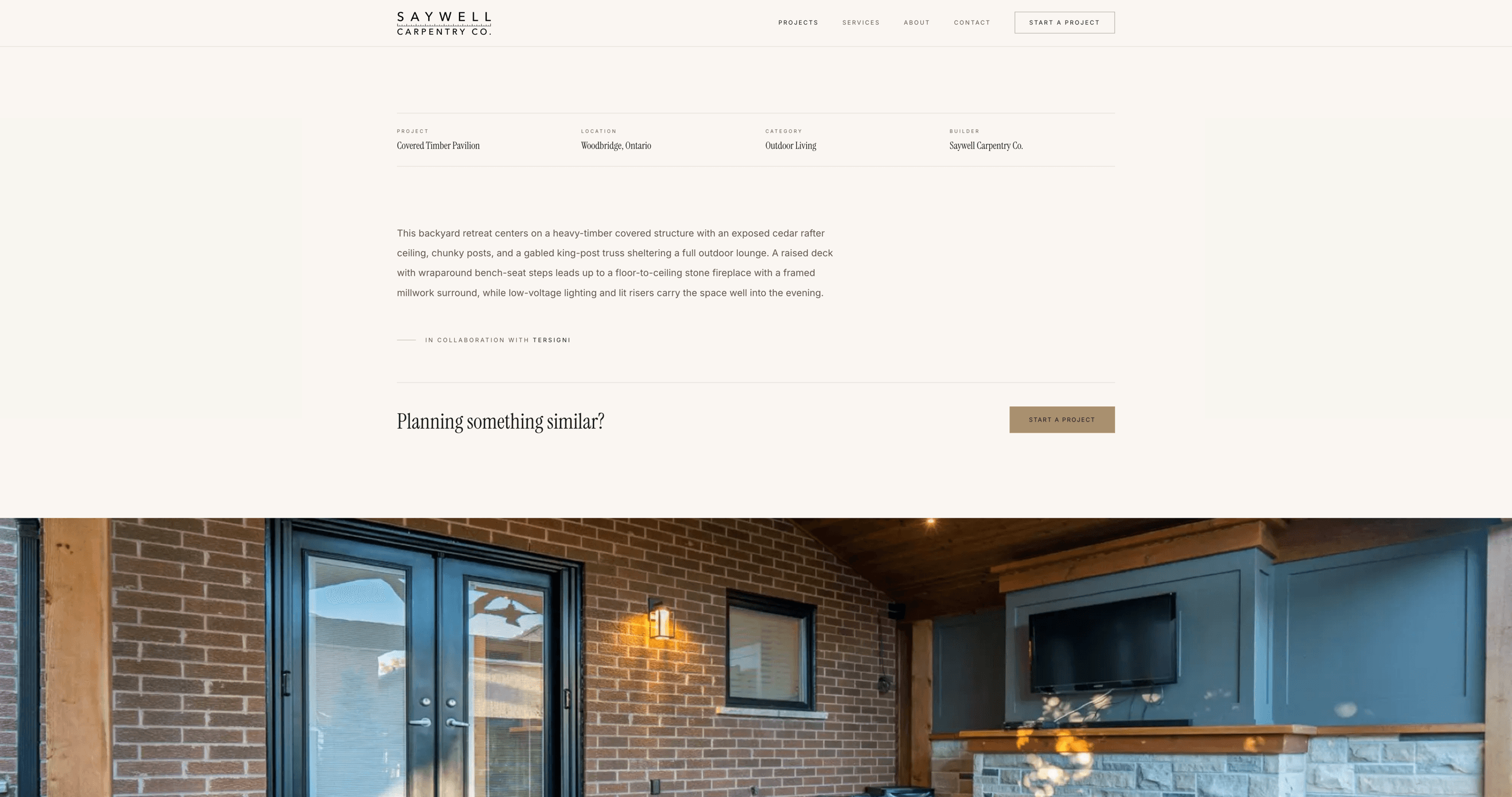 Saywell Carpentry Co. — Each build documented properly.