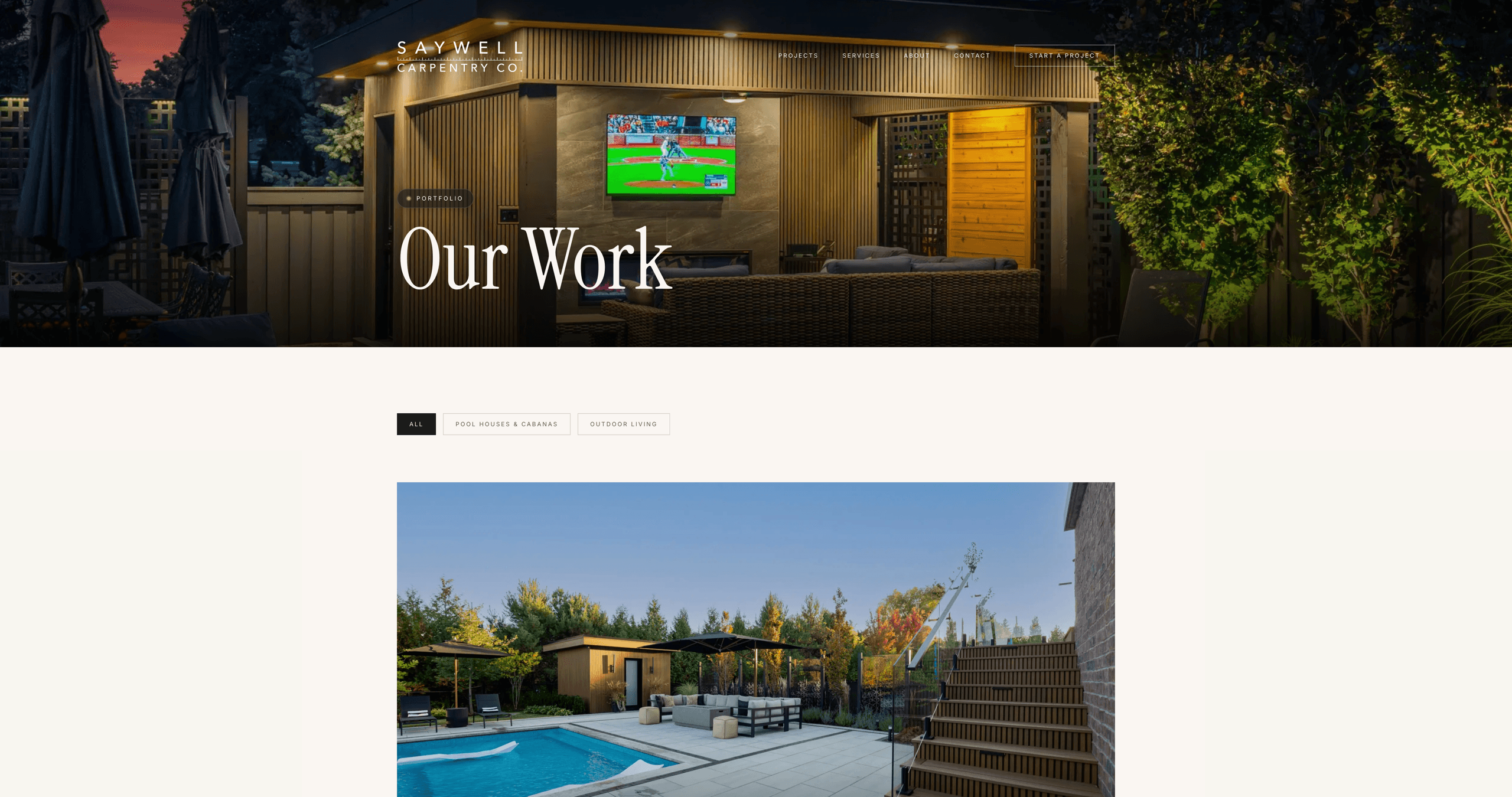 Saywell Carpentry Co. — Every build, filterable.