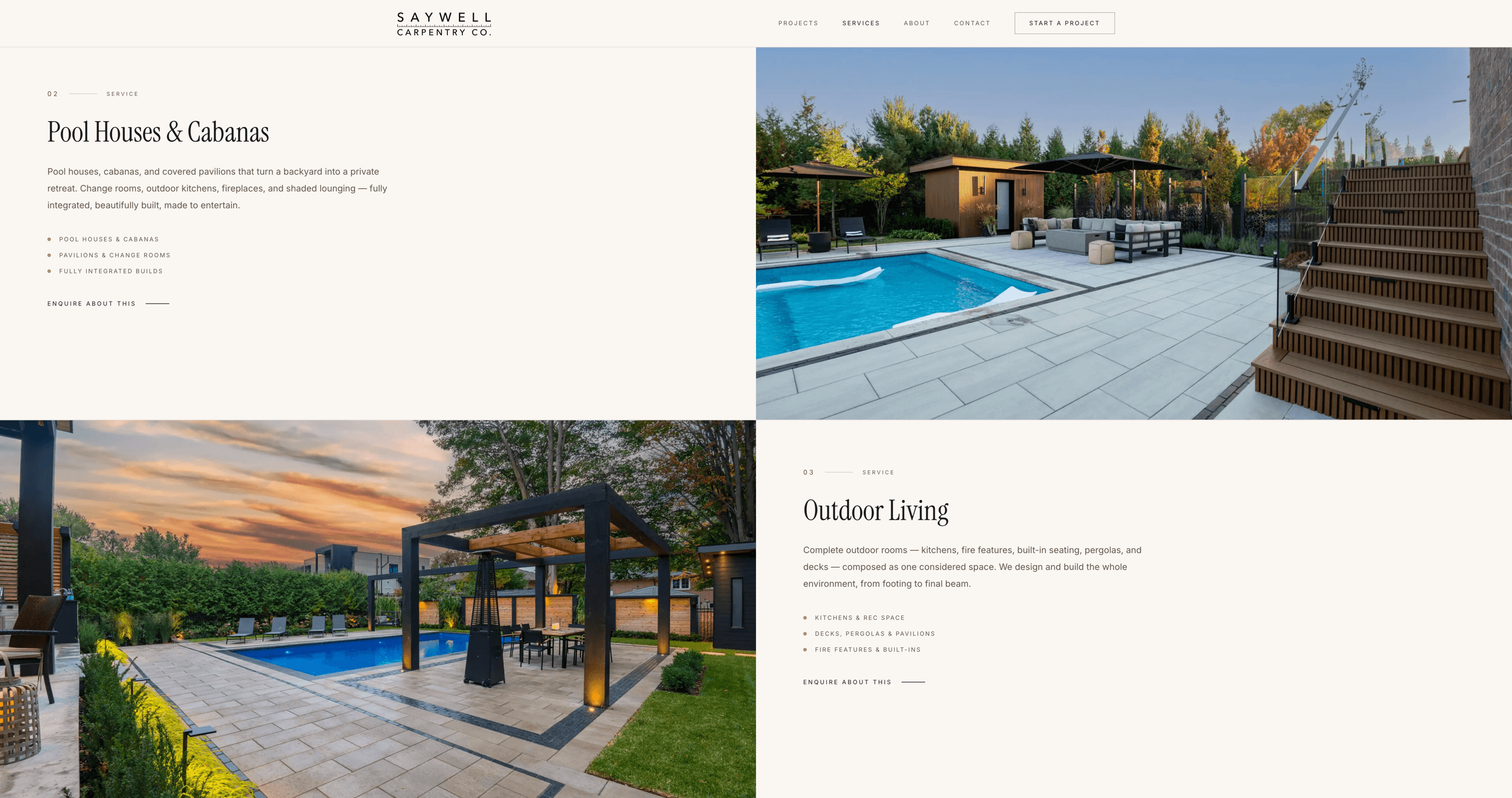 Saywell Carpentry Co. — Written the way clients ask for it.